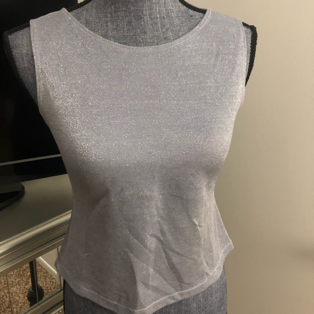 💟Gray Silver Shimmer Sleeveless Tank